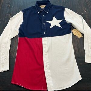 Men's Wrangler Texas Flag Shirt - Red, White, and Blue